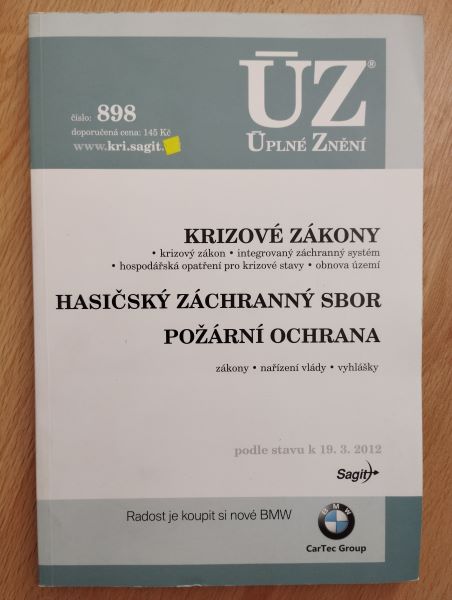 Krizové zákony, hasičský záchranný sbor, požární ochrana - ÚZ