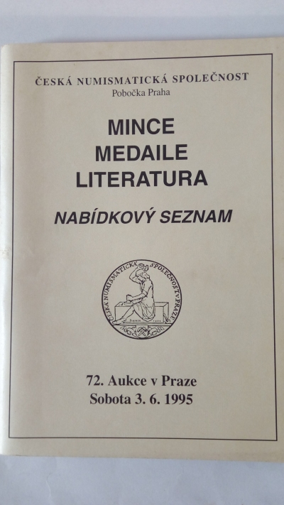 Mince, medaile, literatura – 72. aukce v Praze