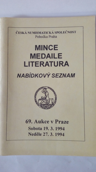 Mince, medaile, literatura – 69. aukce v Praze