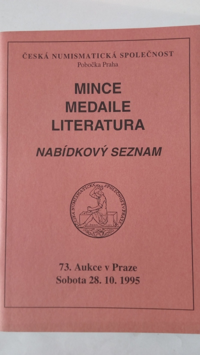 Mince, medaile, literatura – 73. aukce v Praze