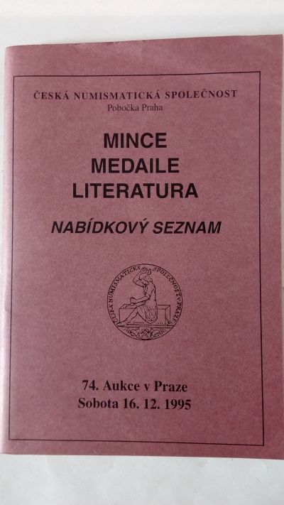 Mince, medaile, literatura – 74. aukce v Praze