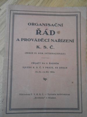 Organisační řád a prováděcí nařízení K. S. Č.