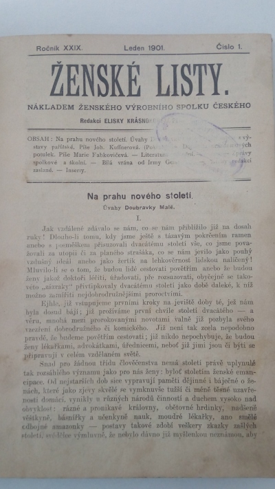 Ženské listy, č. 1 – 12/1901